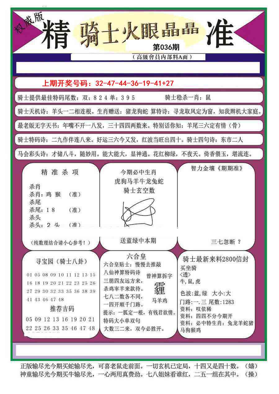 036期骑士火眼晶晶（正）[图]