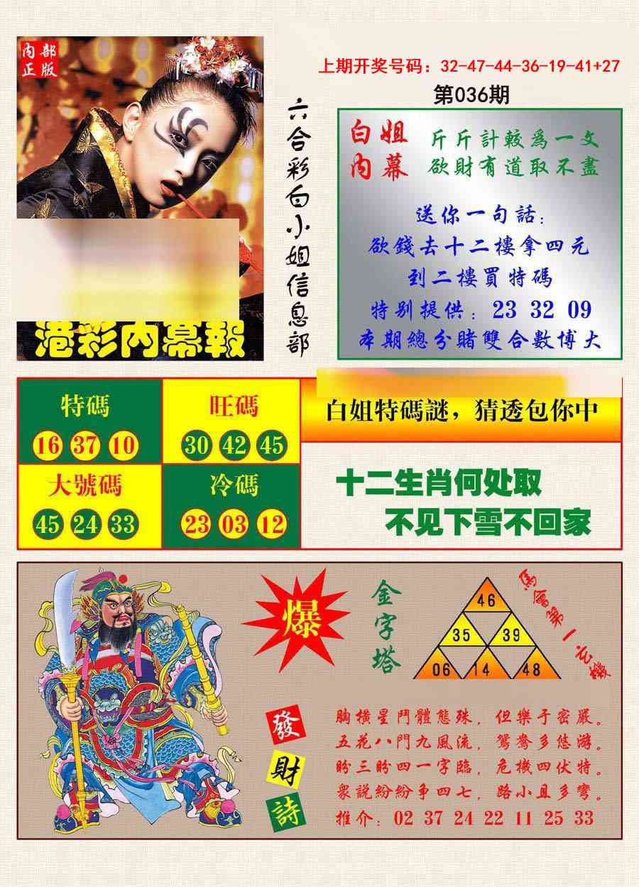 036期港彩内幕报[图]