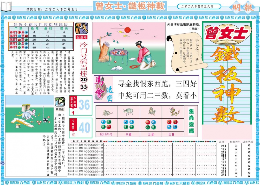 036期曾女士铁板神数A[图]