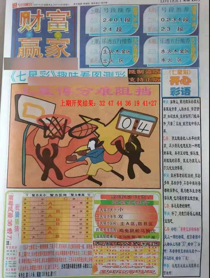 036期财富赢家（七星彩）[图]