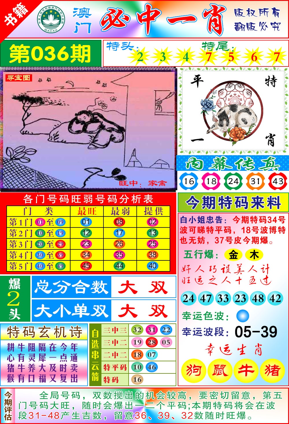 036期澳门玄机一特[图]