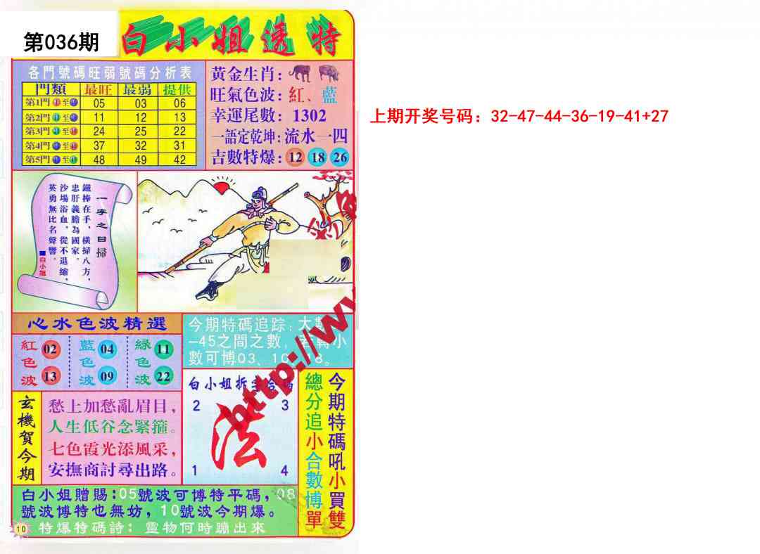 036期白小姐透特[图]