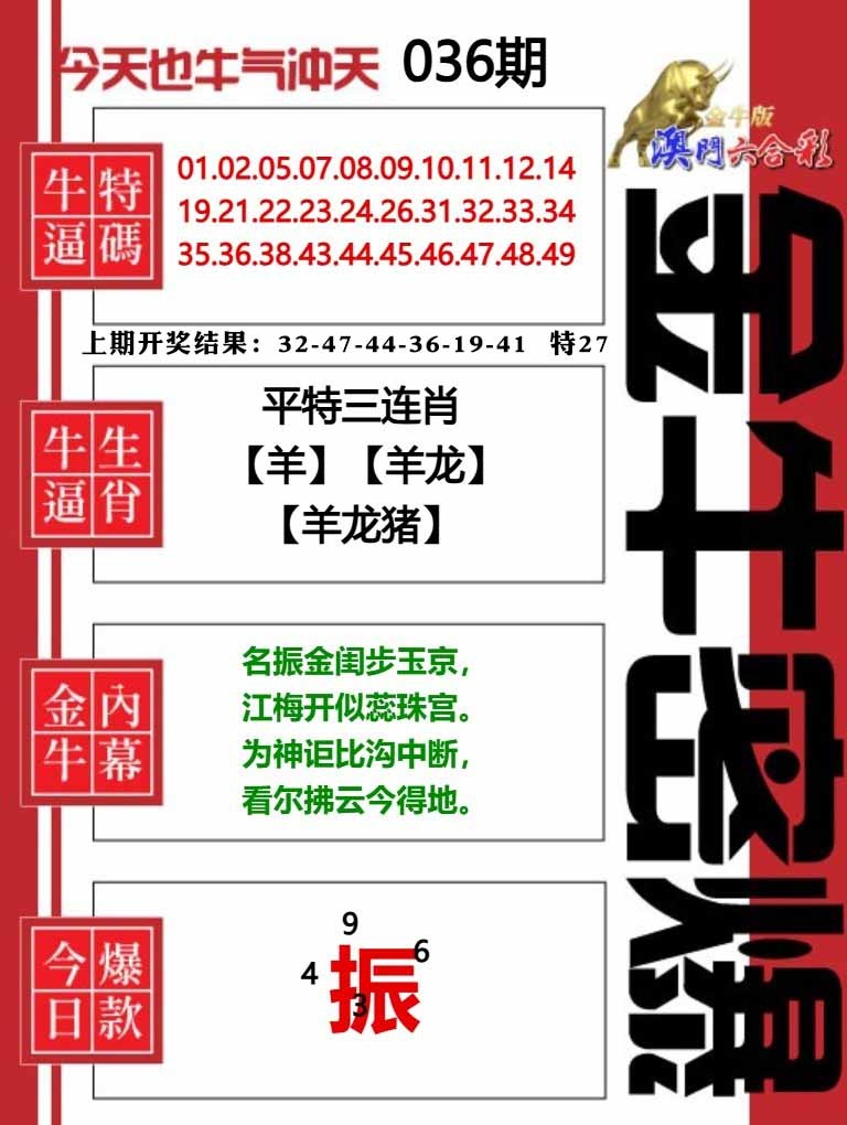 036期金牛密爆[图]